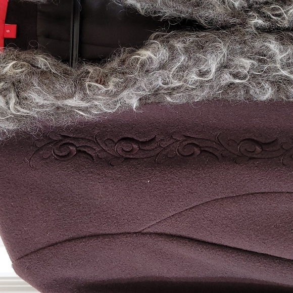 AK ANNE KLEIN | Mohair Trimmed Wool Coat - Small - Picture 4 of 9